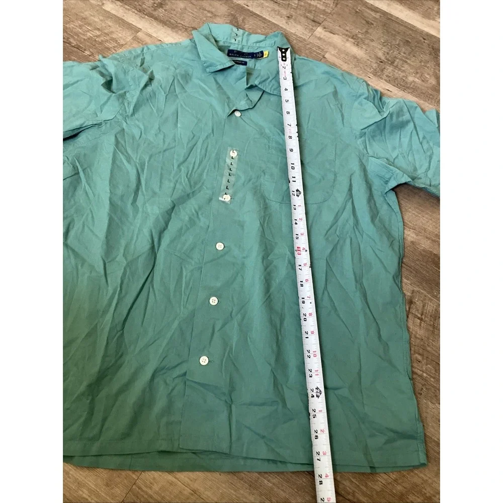 NWOT Polo Ralph Lauren GREEN Short Sleeve Classic Fit CAMP Shirt Purple Pony